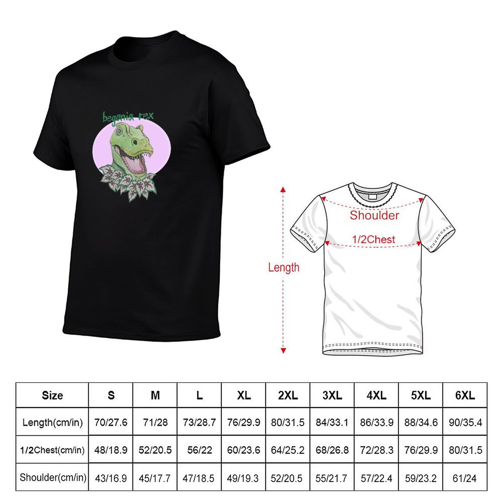 T rex begonia (roze) T-shirt,  - Begonia Rex recensie en prijs